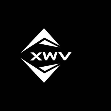 XWV abstract monogram shield logo design on black background. XWV creative initials letter logo.	