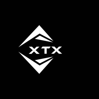 XTX abstract monogram shield logo design on black background. XTX creative initials letter logo.	