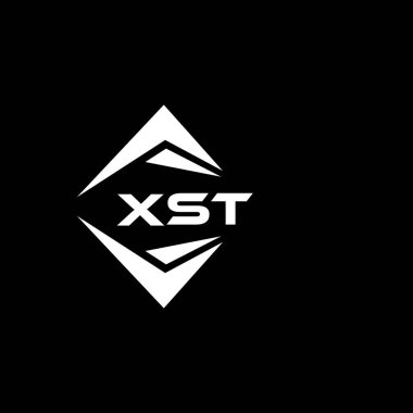 XST abstract monogram shield logo design on black background. XST creative initials letter logo.	