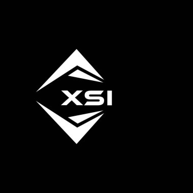 XSI abstract monogram shield logo design on black background. XSI creative initials letter logo.	