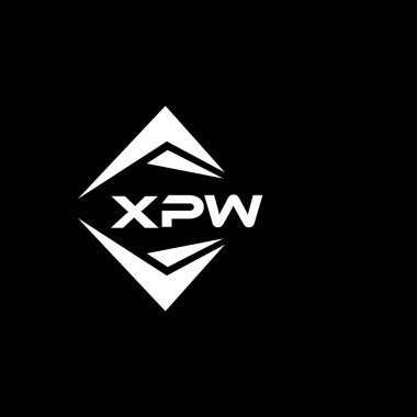 XPW abstract monogram shield logo design on black background. XPW creative initials letter logo.	