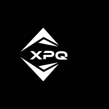 XPQ abstract monogram shield logo design on black background. XPQ creative initials letter logo.	