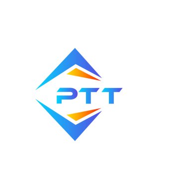 Beyaz arka planda PTT soyut teknoloji logosu tasarımı. PTT yaratıcı harflerin baş harfleri logo kavramı.