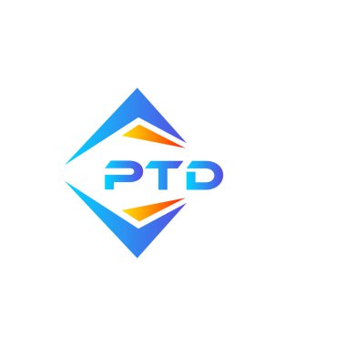 Beyaz arka planda PTD soyut teknoloji logosu tasarımı. PTD yaratıcı harflerin baş harfleri logo kavramı.