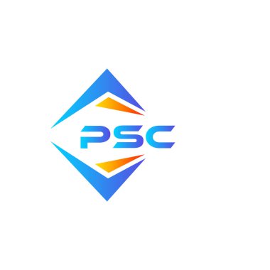 Beyaz arka planda PSC soyut teknoloji logosu tasarımı. PSC yaratıcı harflerin baş harfleri logo kavramı.