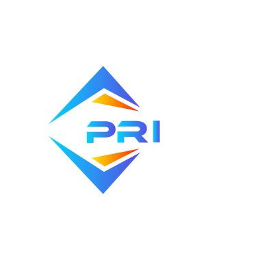 Beyaz arka planda PRI soyut teknoloji logosu tasarımı. PRI yaratıcı harf logosu kavramı.