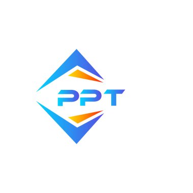 Beyaz arka planda PPT soyut teknoloji logosu tasarımı. PPT yaratıcı harflerin baş harfleri logo kavramı.