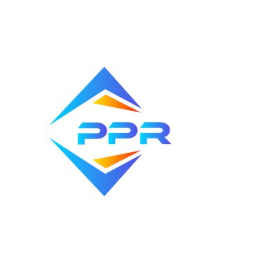 Beyaz arka planda PPR soyut teknoloji logosu tasarımı. PPR yaratıcı harflerin baş harfleri logo kavramı.
