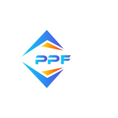 Beyaz arka planda PPF soyut teknoloji logosu tasarımı. PPF yaratıcı harf logosu kavramı.