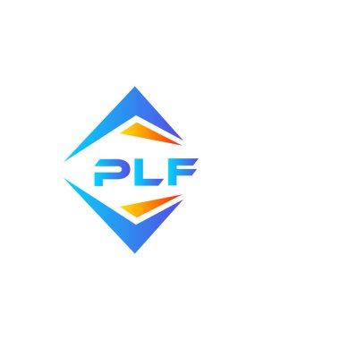 Beyaz arka planda PLF soyut teknoloji logosu tasarımı. PLF yaratıcı harf logosu kavramı.