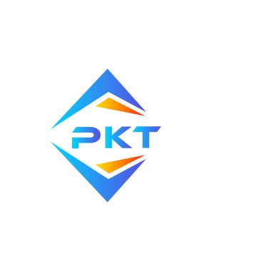 Beyaz arka planda PKT soyut teknoloji logosu tasarımı. PKT yaratıcı harf logosu kavramı.