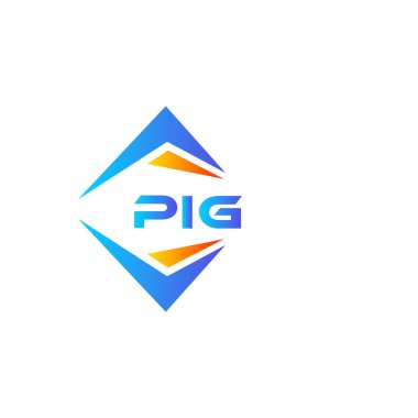 Beyaz arka planda PIG soyut teknoloji logosu tasarımı. PIG yaratıcı harflerin baş harfleri logo kavramı.