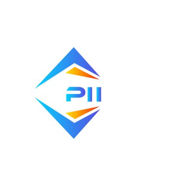 Beyaz arka planda PII soyut teknoloji logo tasarımı. PII yaratıcı harflerin baş harfleri logo kavramı.