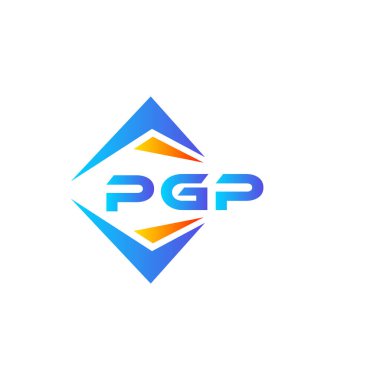 Beyaz arka planda PGP soyut teknoloji logosu tasarımı. PGP yaratıcı harf logosu kavramı.