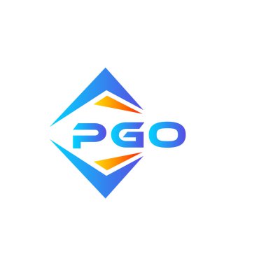 Beyaz arka planda PGO soyut teknoloji logosu tasarımı. PGO yaratıcı harflerin baş harfleri logo kavramı.