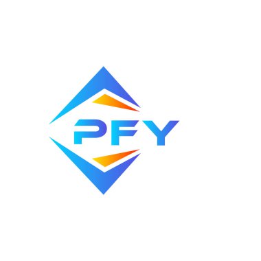 Beyaz arka planda PFY soyut teknoloji logosu tasarımı. PFY yaratıcı harflerin baş harfleri logo kavramı.