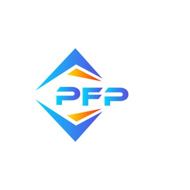 Beyaz arka planda PFP soyut teknoloji logosu tasarımı. PFP yaratıcı harflerin baş harfleri logo kavramı.