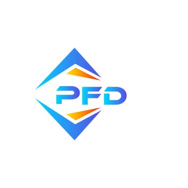 Beyaz arka planda PFD soyut teknoloji logosu tasarımı. PFD yaratıcı harflerin baş harfleri logo kavramı.