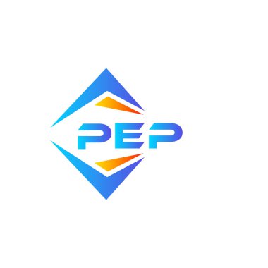 PEP soyut teknoloji logo tasarımı beyaz arka planda. PEP yaratıcı harflerin baş harfleri logo kavramı.