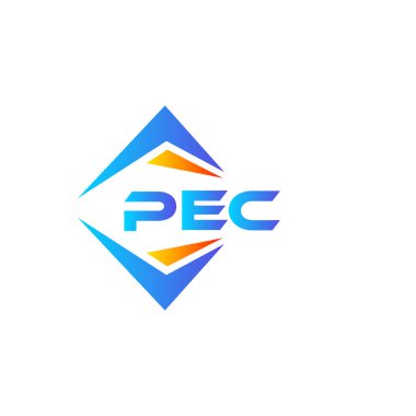PEC, beyaz arka planda soyut teknoloji logosu tasarımı. PEC yaratıcı harf logosu kavramı.