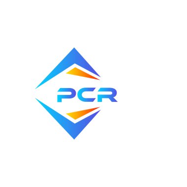 Beyaz arka planda PCR soyut teknoloji logo tasarımı. PCR yaratıcı harf logosu kavramı.