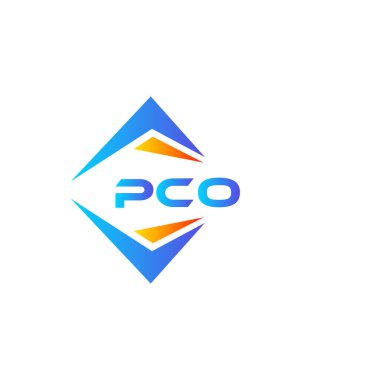 Beyaz arka planda PCO soyut teknoloji logosu tasarımı. PCO yaratıcı harflerin baş harfleri logo kavramı.