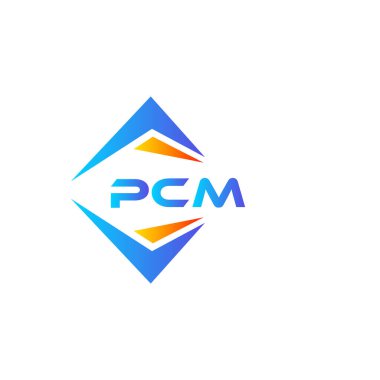 Beyaz arka planda PCM soyut teknoloji logosu tasarımı. PCM yaratıcı harflerin baş harfleri logo kavramı.