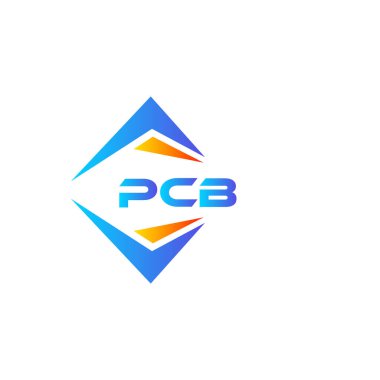 Beyaz arka planda PCB soyut teknoloji logo tasarımı. PCB yaratıcı harflerin baş harfleri logo kavramı.