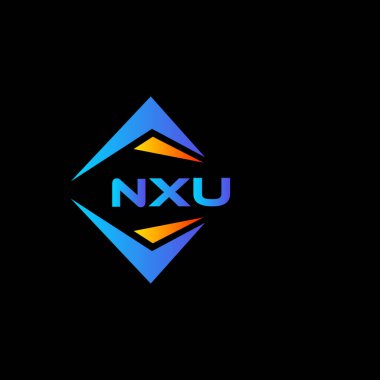 Siyah arka planda NXU soyut teknoloji logosu tasarımı. NXU yaratıcı harflerin baş harfleri logo kavramı.