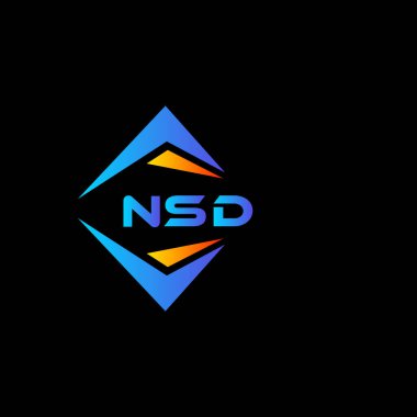 Siyah arka planda NSD soyut teknoloji logosu tasarımı. NSD yaratıcı harflerin baş harfleri logo kavramı.