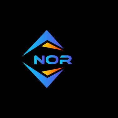 Siyah arka planda NOR soyut teknoloji logosu tasarımı. NOR yaratıcı harflerin baş harfleri logo kavramı.