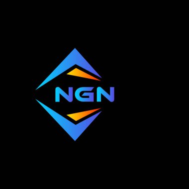 Siyah arka planda NGN soyut teknoloji logosu tasarımı. NGN yaratıcı harf logosu kavramı.
