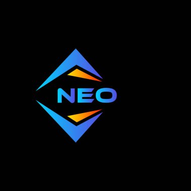 Siyah arka planda WebNEO soyut teknoloji logosu tasarımı. NEO yaratıcı harflerin baş harfleri logo kavramı.