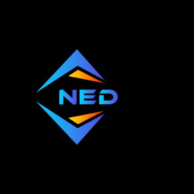 Siyah arka planda NED teknolojisi logo tasarımı. NED yaratıcı harf logosu kavramı.
