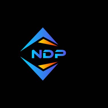 Siyah arka planda NDP soyut teknoloji logosu tasarımı. NDP yaratıcı harflerin baş harfleri logo kavramı.