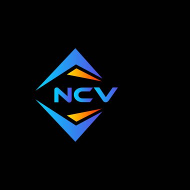 Siyah arka planda NCV soyut teknoloji logosu tasarımı. NCV yaratıcı harflerin baş harfleri logo kavramı.