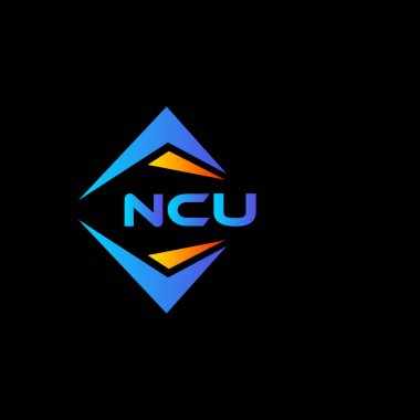 NCU soyut teknoloji logosu tasarımı Siyah arka planda. NCU yaratıcı harflerin baş harfleri logo kavramı.