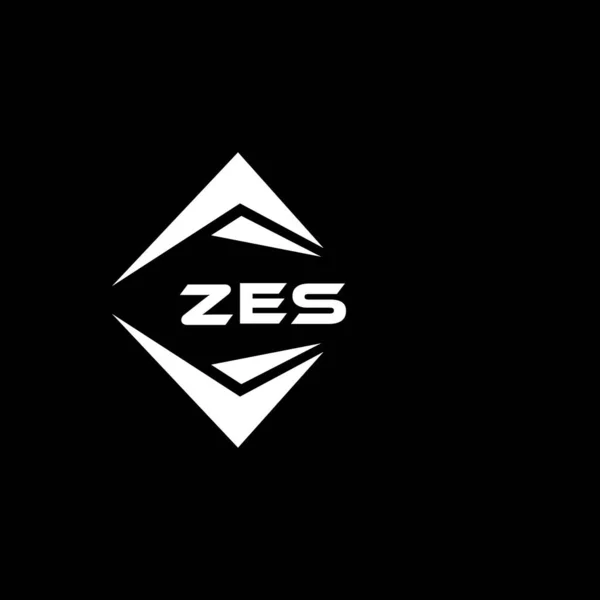 Zes Abstract Monogram Shield Logo Design Black Background Zes Creative — Vetor de Stock