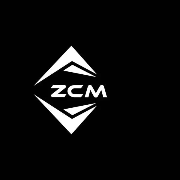 Stock vector ZCM abstract monogram shield logo design on black background. ZCM creative initials letter logo.	