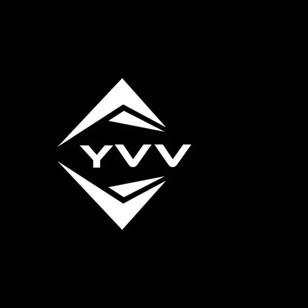 Yvv Abstract Monogram Shield Logo Design Black Background Yvv Creative — Διανυσματικό Αρχείο