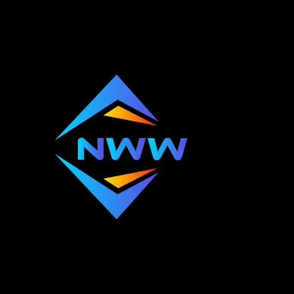 Diseño Logotipo Tecnología Abstracta Nww Sobre Fondo Negro Nww Iniciales — Vector de stock