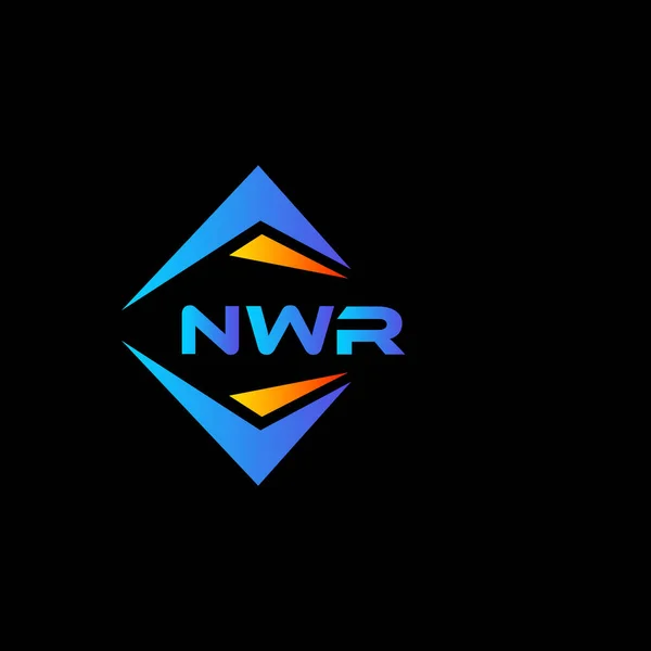 Diseño Logotipo Tecnología Abstracta Nwr Sobre Fondo Negro Nwr Iniciales — Archivo Imágenes Vectoriales