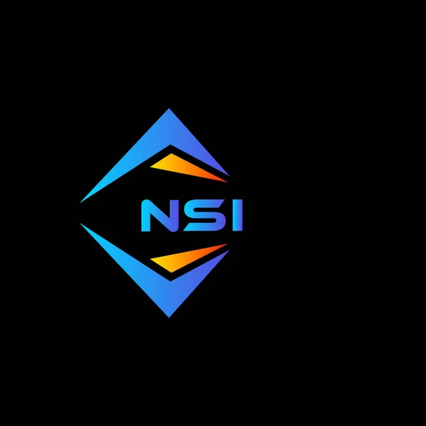 Nsi Абстрактний Дизайн Логотипу Технології Чорному Тлі Nsi Творчі Ініціали — стоковий вектор