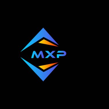 Siyah arka planda MXP soyut teknoloji logosu tasarımı. MXP yaratıcı harflerin baş harfleri logo kavramı.