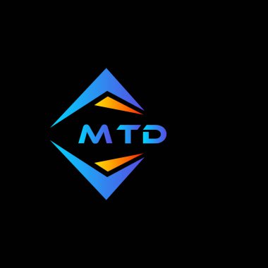 Siyah arka planda MTD soyut teknoloji logosu tasarımı. MTD yaratıcı harflerin baş harfleri logo kavramı.