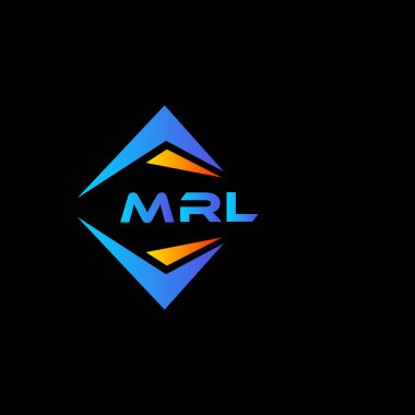 MRL soyut teknoloji logosu tasarımı Siyah arka planda. MRL yaratıcı harf logosu kavramı.