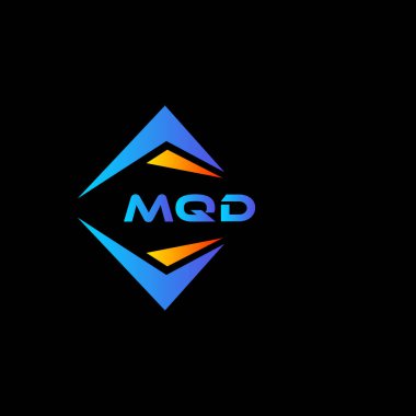 Siyah arka planda MQD soyut teknoloji logosu tasarımı. MQD yaratıcı harflerin baş harfleri logo kavramı.