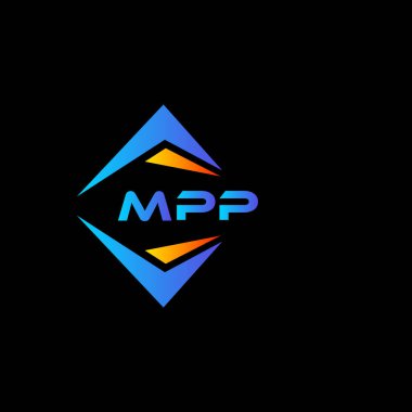 MPP soyut teknoloji logo tasarımı Kara fon üzerine. MPP yaratıcı harf logosu kavramı.