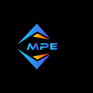 MPE soyut teknoloji logo tasarımı Siyah arka planda. MPE yaratıcı harflerin baş harfleri logo kavramı.