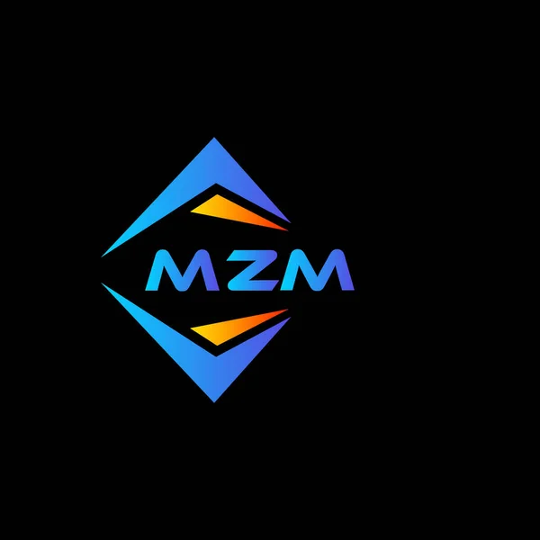 Diseño Logotipo Tecnología Abstracta Mzm Sobre Fondo Negro Mzm Iniciales — Vector de stock